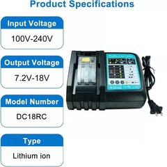 2 PCS 6.0Ah 18V Lithium Battery For Makita LXT BL1850 BL1830 BL1860 With Charger