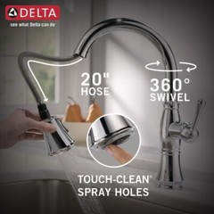 Delta Cassidy Pull-Down Kitchen Faucet Lumicoat Chrome-Certified Refurbished