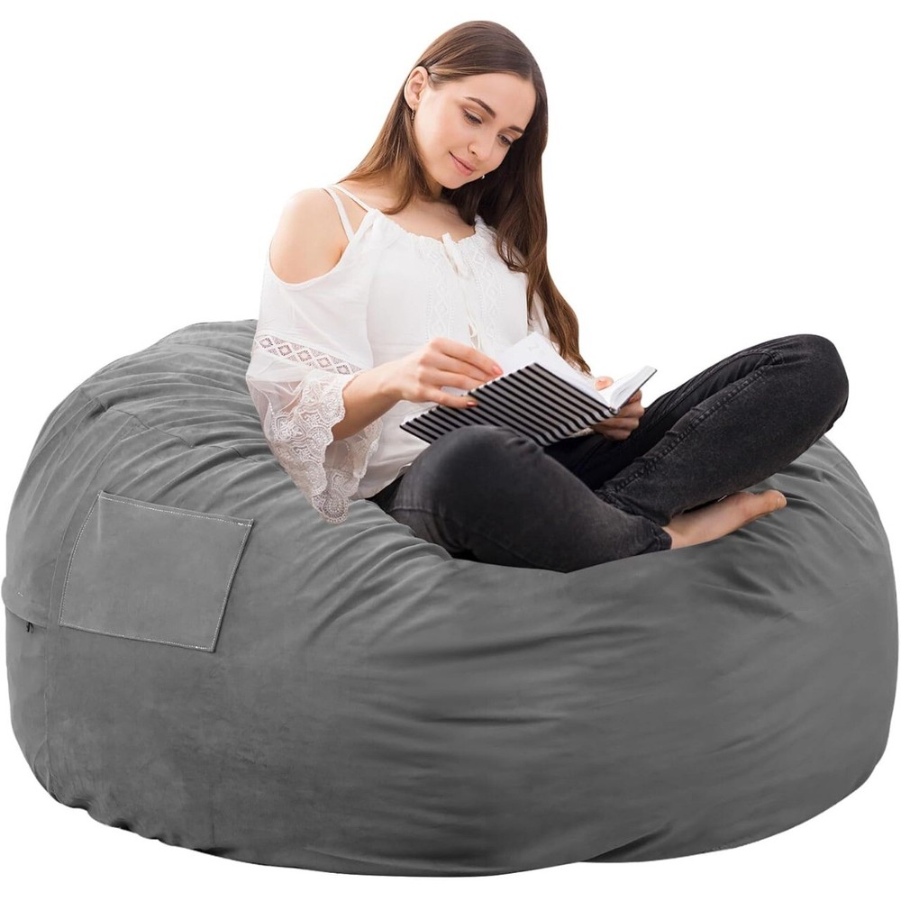 Bean Bag Chair Adults Foam Filled Gaming Sofa Beanbag with Soft Removable Cover