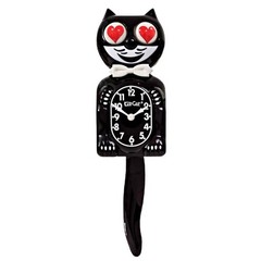 HEART EYES KIT CAT CLOCK 15.5″ Black Kit-Cat Klock MADE IN USA Free Battery NEW