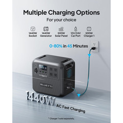 BLUETTI AC180 1800W 1152Wh Portable Power Station Solar Generator for Off-grid