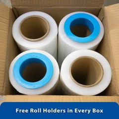 18″ x 1500′ 80 Ga 4 Rolls Pallet Wrap Non Stretch Film Hand Shrink Wrap 1500FT