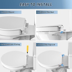 Raised Elongated Toilet Seat 18.5 for Seniors – Soft Close – Sturdy