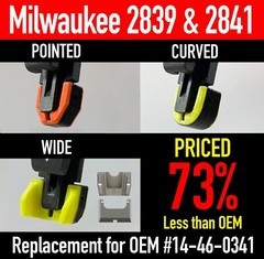 3 to 12 PACKS – Nose cushion no mar tip Milwaukee 2839 & 2841 (14-46-0341)
