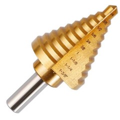 Step Drill Bit 1/4″-1-3/8″ Straight Flute HSS Titanium Metal Hole Drilling B224