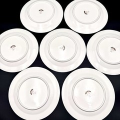 VTG 1990 SANGO NOEL 10.25″ Dinner Plates 8401 Christmas Holly & Ribbons SET/7