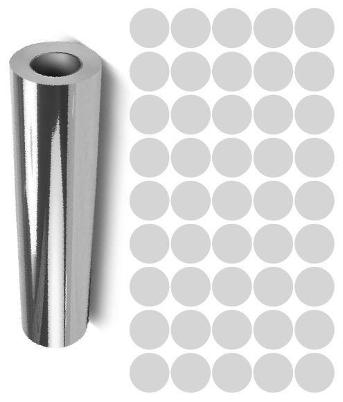 Dots Round Vinyl Color Coded Inventory Label Chrome Silver 3/4 Inch Stickers