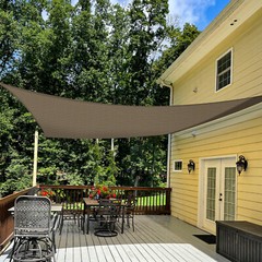 Outdoor Sun Shade Sail Rectangle Brown Canopy Cover UV Blcok Garden Patio Pool