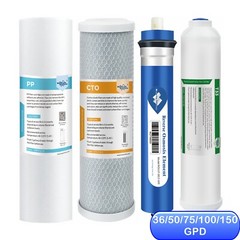 4 Stage 36/50/75/100/150 GPD RO Membrane Reverse Osmosis System Water Filter Kit
