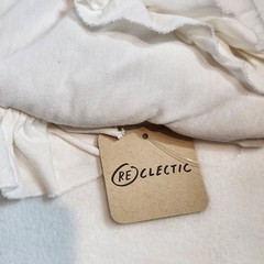(1) Anthropologie Clementine White Cotton Jersey Euro Sham w/ Ruffles 26.5×26.5″