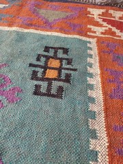 Handwoven Wool Jute Kilim Rug – Boho Area Rug, Rustic Living Room Carpet, Natura