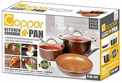 Copper Cookware Set 5-Piece Luxury Ceramic Induction Non-Stick