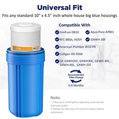 1-6 PACK 10″x4.5″ Carbon Block Water Filter Whole House RO Cartridge Replacement