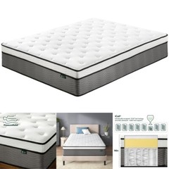 Zinus Pressure Relief Extra Firm Hybrid Mattress Comfort Foam and Pocket Spring