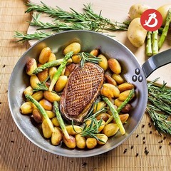 De Buyer 10.25″ Mineral B Carbon Steel Grill Pan for Grilling & Browning Meat