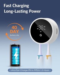 Toothbrush Cleaner Holder Wall Mount UV-C Light Drying Smart Screen