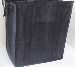 INSULATED REUSABLE GROCERY BAG – SOLID BLACK – Thermal Zipper Shopping Tote