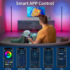 2-Pack Corner Floor Lamp,Lamps for Living Room with Smart App and Remote Control