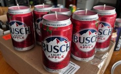 Busch Light Apple Beer Can Candle. Bapple Scented