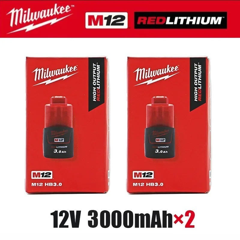 Authentic Milwauke M12 CP3.0 3.0 Ah X2 Batteries 48-11-2430 Lithium 2-Pack.