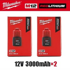 Authentic Milwaukee M12 CP3.0 3.0 Ah X2 Batteries 48-11-2430 Lithium 2-Pack