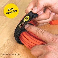 Hook and Loop Strap 16″ Black Wrap-It Storage for Boat Rope, Hose, Cable & more