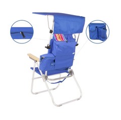 17″ High Seat Beach Chair with Canopy for Adults, Cooler / Storage Pouch, 300 lb