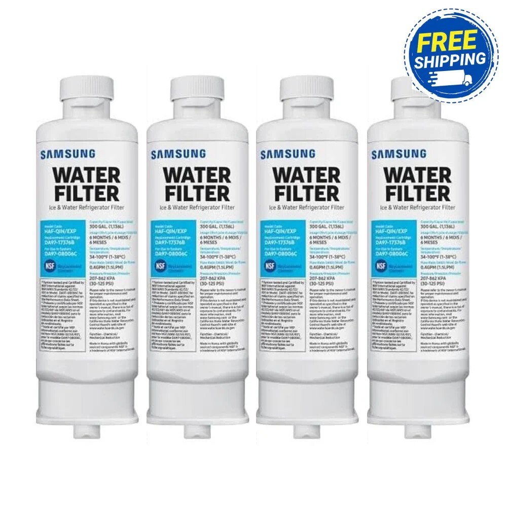 4 PACK Genuine Samsung DA97-17376B HAF-QIN/EXP REFRIGERATOR Water Filter