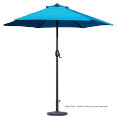 7.5 ft Outdoor Market Patio Umbrella with Crank, 6 Ribs, Sky Blue