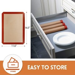 3-Pack Silicone Baking Mat Nonstick Heat Resistant Oven Mats Toaster Liner Sheet