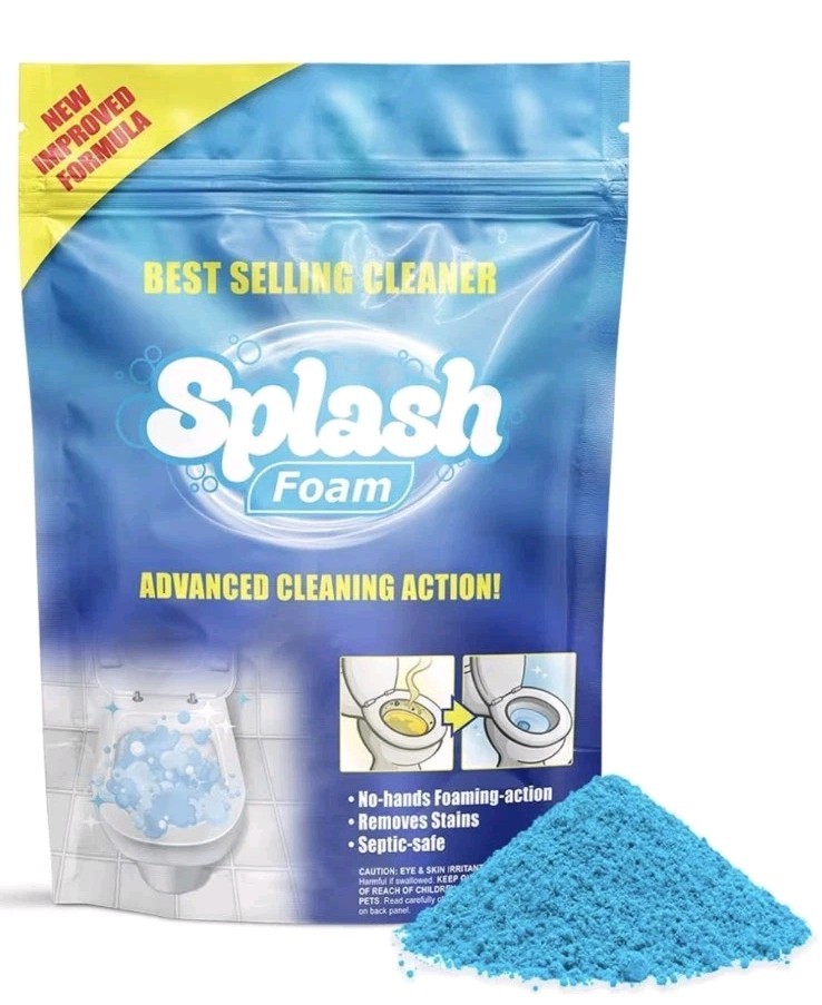Splash Foam Powder Toilet Bowl Cleaner (4 Treatments In Each bag
