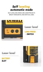 DEWALT Laser Level 2-Line Cross Line Green Light Automatic Leveling High…