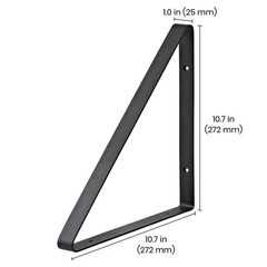 BERMUDA 9.8 In. Black Steel Shelf Bracket