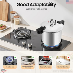 Pressure Canner Cooker 23Qt Aluminum Induction Gas Compatible Safety Valve