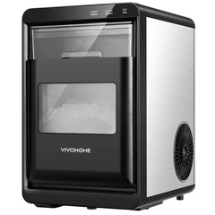 9.8 In. 45 Lb. Countertop Portable Nugget/Pebble Ice Maker in Stainless Steel wi