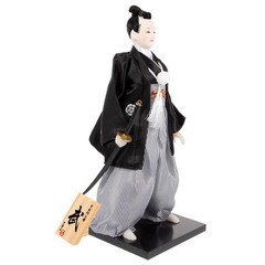 Samurai Doll Japanese Style Desktop Ornament 11.02In Cloth Kimono Figure for …