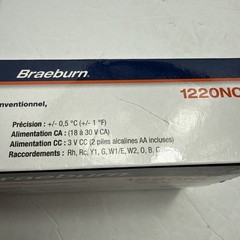 Braeburn 1220NC Non-programmable Thermostat 2 Stages 18 to 30vac – White