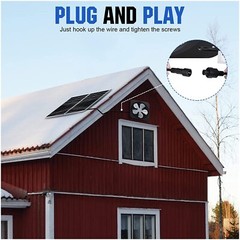 50W Solar Attic Fan Kit 14″ DC Fan with 25W Motor for Roof Vent or Chicken Coop