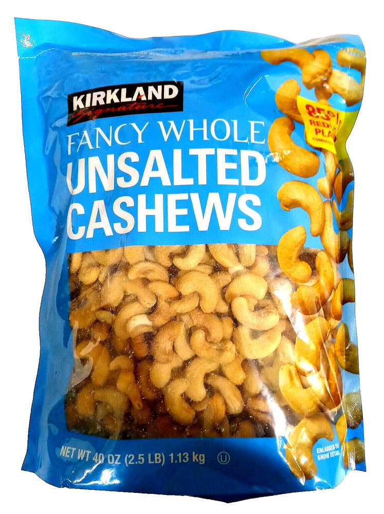 Kirkland Signature Fancy Whole Unsalted Cashews Nuts 40 oz (2.5 lb) EXP 10/2024