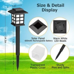 12Pack Solar Pathway Lights Outdoor Landscape Solar Waterproof Garden LED Lights
