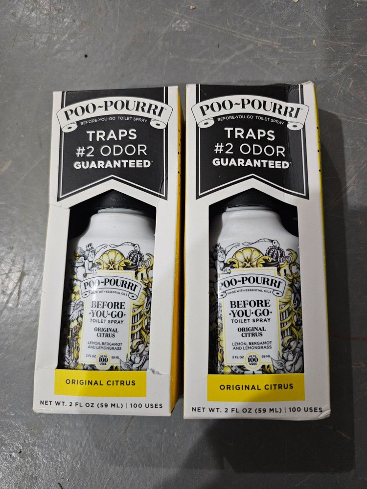 2- 2 oz Bottles of Poo-Pourri Citrus, Basurümu Bloom, or Both-NEW in boxes