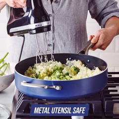 Blue Diamond 5QT Ceramic Nonstick Jumbo Sauté Pan with Lid – Toxin-Free
