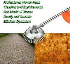 8” Steel Wire Wheel Brush Cutter Weed Eater Trimmer Head with Adapter Kit