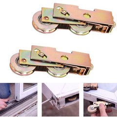 1-1/4 In Heavy Duty Adjust Sliding Patio Door Wheels Tandem Roller Assembly Kit
