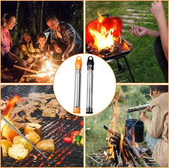 Outdoor Pocket Bellow Stainless Steel Telescopic Blow Fire Tube Blowpipe Tool