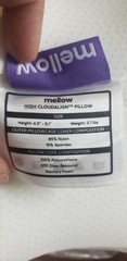 Mellow (High) CloudAlign Sleep Pillow Memory Foam Neck Support- See Photos