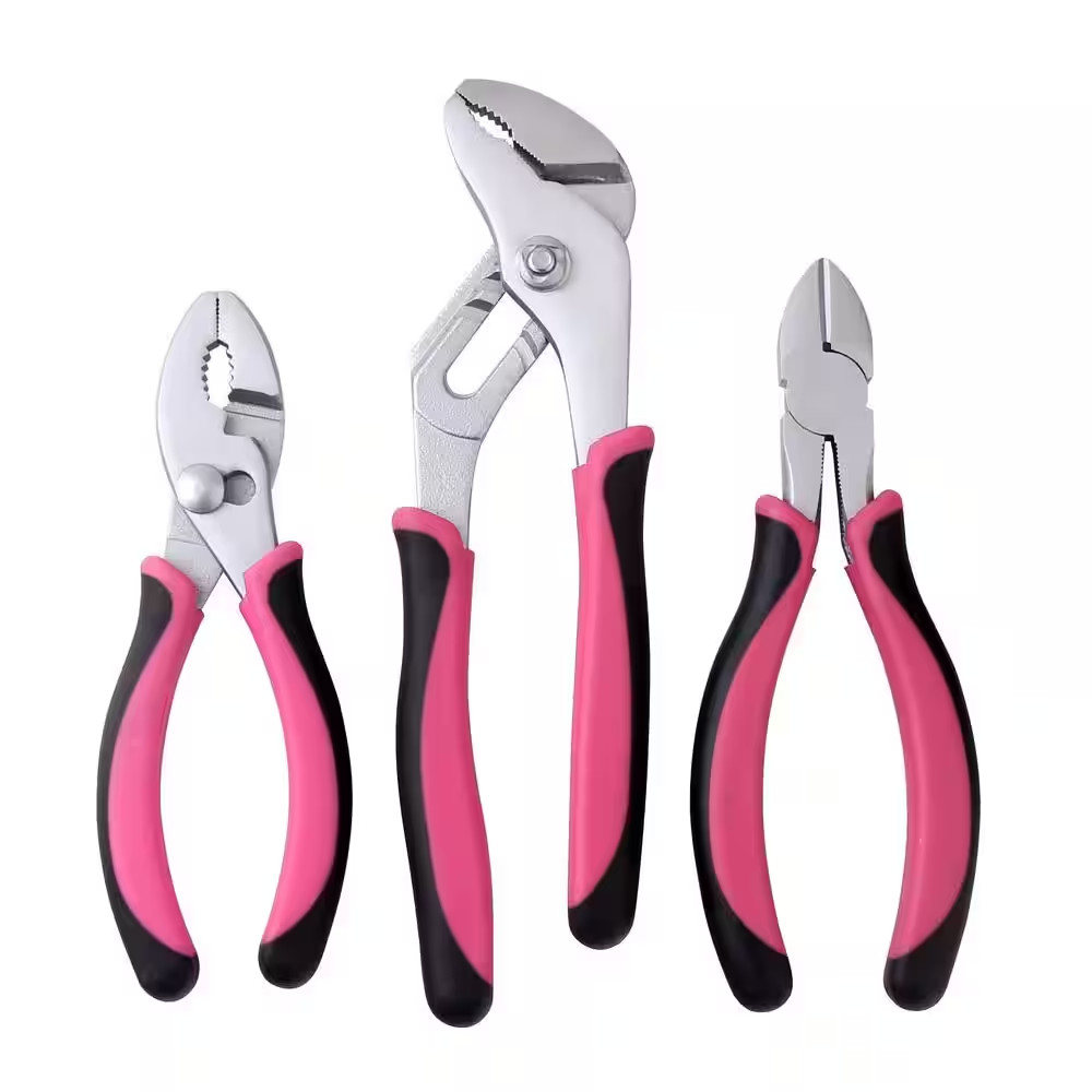 8 In., 6.5 In. and 6 In. Pliers Set in Pink (3-Piece)