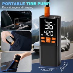SHALL Tire Inflator Portable Air Compressor Portable Cordless,150PSI 3X Fast
