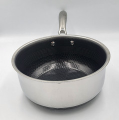 Hexclad Hybrid Non Stick Pot Stainless Steel Saucepan 3-Quart – With Lid