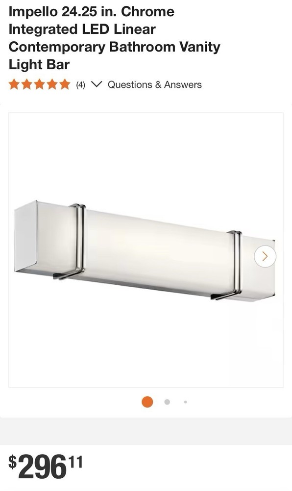 Kichler Lighting Impello 24.25in Chrome Bathtoom Vanity Light